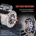 thumbnail image 3 of 3HP Air Compressor Electric Motor 230V 15.5A 3450RPM 56 Frame CW/CCW Rotation, 3 of 10