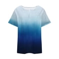 thumbnail image 4 of TQWQT Plus Size Tops for Women Short Sleeve T Shirts Gradient Graphic T-Shirt V Neck Shirt Summer Casual Tunics Blouses with Pocket Royal Blue 5XL, 4 of 5