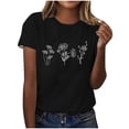 thumbnail image 1 of Tops de Ajuste Suelto para las Mujeres Sudadera Casual Impresa Manga Corta Cuello Redondo Superior, Poliéster, 1 of 7