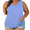 thumbnail image 1 of StSilkitty Plus Size Tank Tops for Womens Solid Color Loose V Neck Blouses Summer Beach Lightweight Soft Shirts, 1 of 7