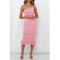 thumbnail image 7 of PRETTYGARDEN Women's Summer Midi Bodycon Dresses One Shoulder Strappy Tiered Ruffle Floral Boho Sun Dress, 7 of 7