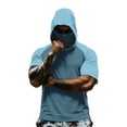 thumbnail image 2 of Garbnen Ice Silk Hooded Sun Shirts for Men Raglan UPF 50+ Sun Protection Men Rash Guard Short Sleeve with Face Mask Quick Dry Cooling Summer Athletic Fishing Shirts, 2 of 6