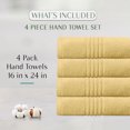 thumbnail image 6 of Home Weavers Hazel 500 GSM 100% Cotton Hand Towels, Set of 4, Zero Twist, Quick Dry, 16"x24", Yellow, 6 of 10