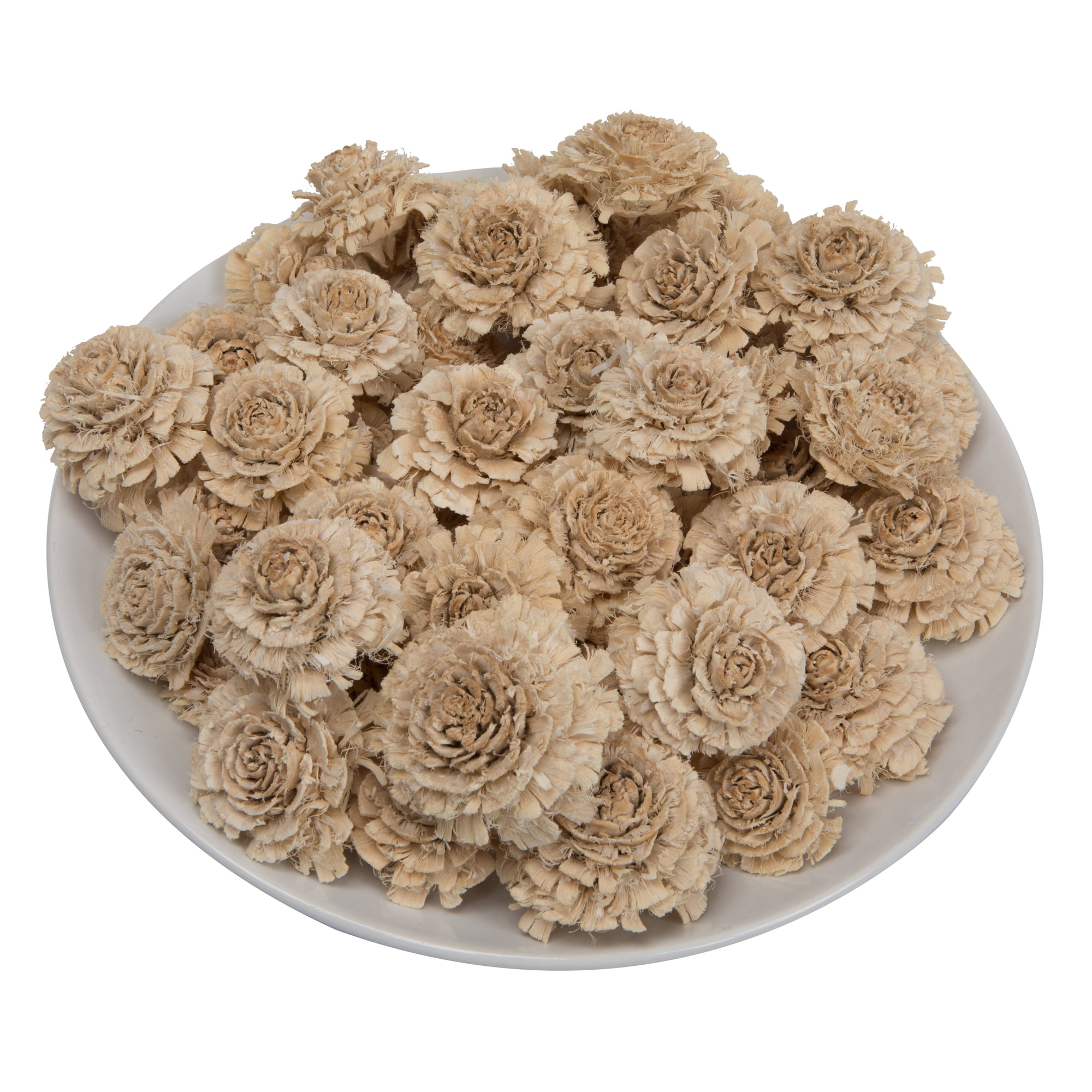Vickerman Natural Botanicals 1.3"-1.75" Cedar Rose, Bleached. Includes 50 pieces per polybag.