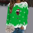 thumbnail image 2 of Women's Casual Crew Neck Double Christmas Print Long Sleeve Sweatshirt Top Soft Warm Winter Pullover Holiday Fashion Comfortable Loose Fit Tunic Style, 2 of 2
