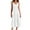 White, variant on ZQUUVOU Women's Dress Solid Color Sleeveless Cotton Linen Strap Midi Summer Beach Dress White,2XL