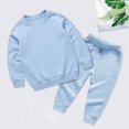thumbnail image 2 of TOWED22 Toddler Baby Boy Clothes Infant Fall Winter Outfit Solid Color Long Sleeve Pant Top Set 2Pcs Sweatshirt Outfits Set, 2 of 6