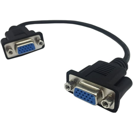 QIANRENON DB15 Panel Mount Straight Through Connector VGA Female To Male Panel Socket Converter 3 Row 15 Hole VGA Panel Coupler, Transmits Analog Video Signal 1080P