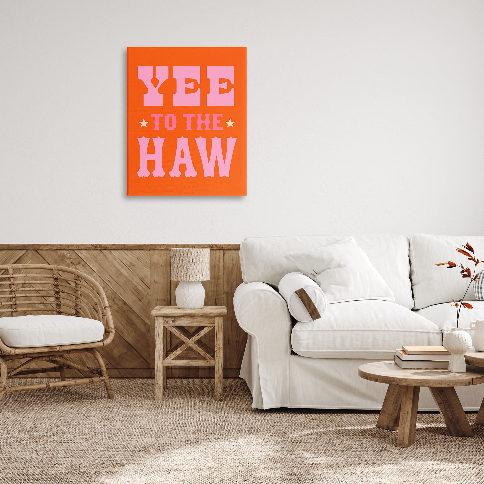 Stupell Industries Yee To The Haw Phrase Typography Painting Gallery Wrapped Canvas Art Print Wall Art, 30 x 40