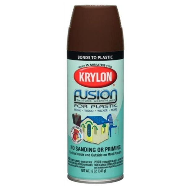 Krylon Division 12 Oz Satin Espresso Fusion For Plastic Spray Paint