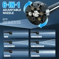 thumbnail image 6 of Cordless Pressure Washer, 700PSI Portable Power Washer with LED Display, 2.1GPMPower Cleaner with 6-in-1 Adjustable Nozzle，16.4ft Hose for Cars/Patios, Blue, 6 of 13
