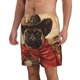 thumbnail image 2 of Balery Western French Bulldog Cowboy Traje de Baño Estilo Hawaiano para Hombre, Shorts de Secado Rápido con Bolsillos-Medium, 2 of 6