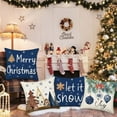 thumbnail image 2 of White and Navy Blue Christmas Pillow Covers 16 x 16 Inch Set of 4, Merry Christmas Tree Let it Snow Snowflake Farmhouse Xmas Throw Pillow Cases Winter Holiday Decor Cushion Cover for Home Couch, 2 of 6