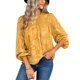 thumbnail image 1 of Txlixc Blusa de Manga Larga para Mujer, Blusa de Cuello Redondo con Botones en la Espalda con Patrón de Jacquard de Color Sólido, Tops de Calle de Ajuste Suelto Txlixc  Moda, 1 of 8