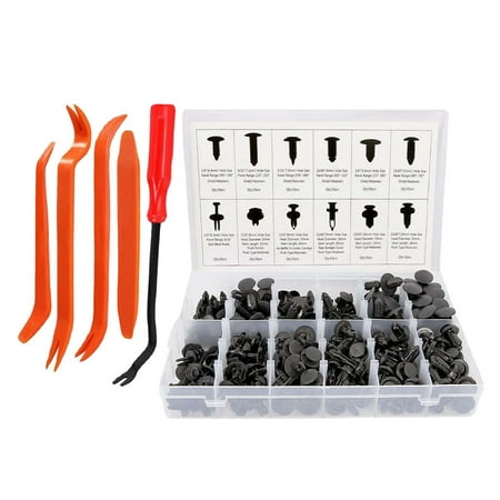 

240PCS Bumper Retainer Clips with Fastener Remover Car Plastic Rivets Fasteners Push Retainer Kit Clips Pin Rivet