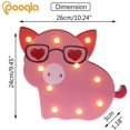 thumbnail image 4 of LED Pig Marquee Signs - Remote Timer Dimmable Piggy Decor Night Light Table Lamp for Child, Kids, Girls, Bedroom, Home Decorations - Pig, 4 of 5