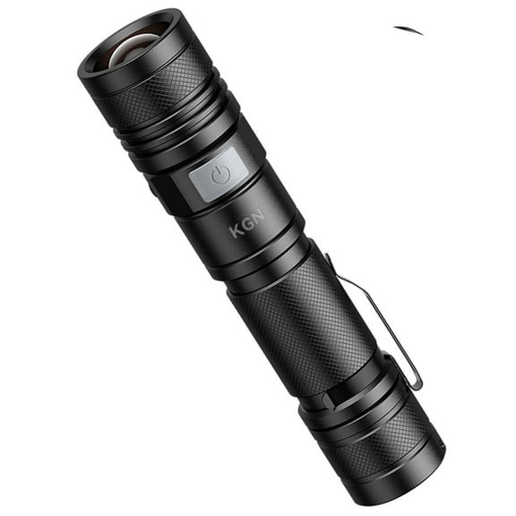 KGN Flashlights, LED Rechargeable Flashlights, IP68 Waterproof Linterna Recargable, Black