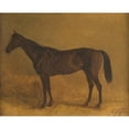 thumbnail image 2 of Carl Steffeck 24x20 Black Ornate Framed Double Matted Museum Art Print Titled: Brown Race Horse, 2 of 5