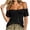 Black, variant on Womens Summer Tops Spaghetti Strap Camisole off the Shoulder Tees See Through Short Sleeve Mesh Shirt