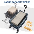 thumbnail image 5 of TIMBER RIDGE Collapsible Wagon Cart with Brakes, 200L Large Capacity Compact Portable Easy to Carry Folding Wago Cart for Camping, Gardening, Blue, 5 of 9