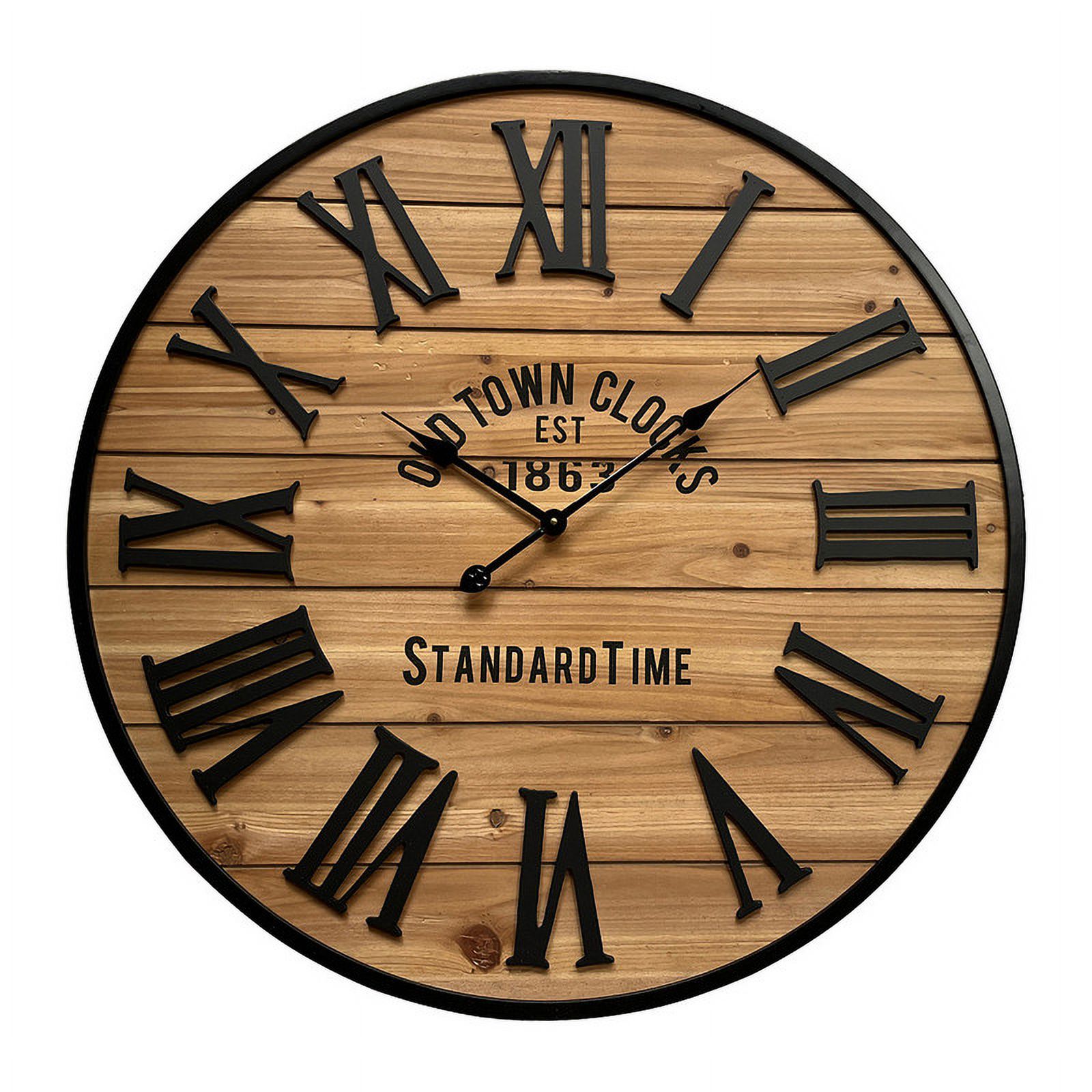 Sirena Wood Round Farmhouse Style Wall Clock
