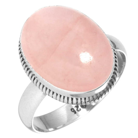 925 Sterling Silver Ring For Women - Girls Pink Rose Quartz Gemstone Silver Ring Size 7 January Birthstone Costume Silver Ring Size 7 Cocktail Party Gift For Wife Gemstone 925 Silver Jewelry