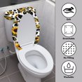thumbnail image 3 of COEQINE Sunflower Cow Spot Toilet Lid Cover and Toilet Tank Cover, Machine Washable Elastic Bottom Replacement Toilet Cover 2 Piece Set, Fits Most Tanks & Lids, 3 of 7