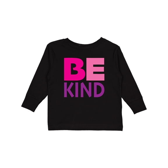 Inktastic Be Kind Logo in Pink and Purple Boys or Girls Long Sleeve Toddler T-Shirt