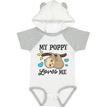 

Inktastic My Poppy Loves Me with Sloth and Hearts Gift Baby Boy or Baby Girl Bodysuit