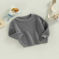 thumbnail image 2 of Chandail Tricoté pour Tout-Petit Fille Garçon, Blouse Chandail, Chandail Molletonné Chaud à Col Rond, Manches Longues, 2 of 6