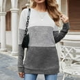 thumbnail image 2 of Womens Color Block Patchwork Tunic Tops Crewneck Long Sleeve Dressy Casual T Shirts Loose Comfy Basic Fall Blouses Tops, 2 of 6