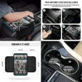 thumbnail image 5 of Yuyamidu Wolf Car Front Seat Covers Full Set of 12 Western Aztec Steering Wheel Cover Seat Belt Pads Armrest Cover Cup Holders Trash Bag Air Vent Bag Rearview Mirror Cover Wristlet Lanyard Keychain, 5 of 7