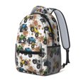 thumbnail image 2 of Monster Cartoon Truck White Pattern Backpack for School, Cute School Bag with Adjustable Shoulder Straps and Padded Back, 15.3"x11"x6.7", 2 of 5