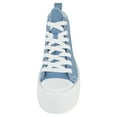thumbnail image 4 of TOP MODA Women High Top Platform Sneakers Canvas Lace-Up Fashion Shoes Flatform Thick Sole Casual Streetwear Trainers SHERRY-1 Canvas Blue Denim 7, 4 of 5
