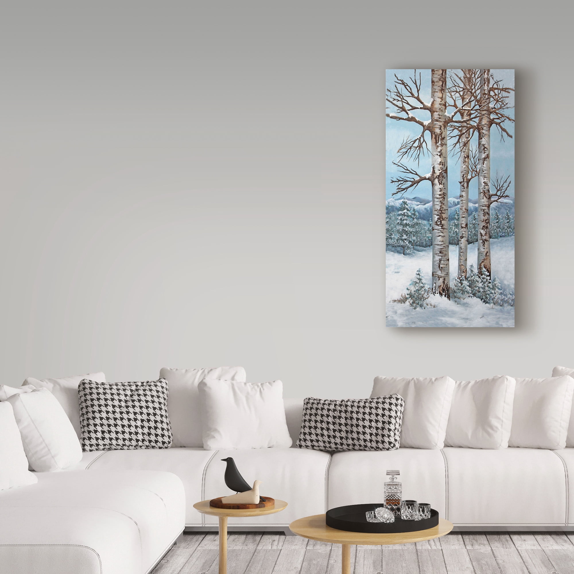 Trademark Fine Art 'Aspen Trio Winter' Canvas Art by Carol J Rupp