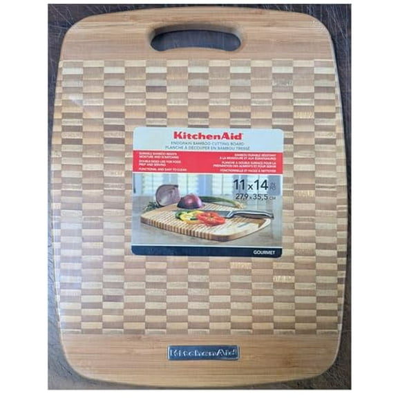 KitchenAid Gourmet End?Grain Bamboo Double Sided Cutting Board 11?14