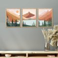 thumbnail image 2 of PixonSign Framed Canvas Print Wall Art Set - Geometric Mountain & Forest & Lake Art - Set of 3 Abstract Nature Wilderness Landscape Wall Décor for Living Room, Bedroom - 12"x16"x3 Panels Natural, 2 of 5