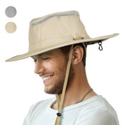 Sun Blocker Outdoor Boonie Sun Protection Hat Mesh Bucket Hat Wide Brim Camping Hiking Fishing Hunting Boating Safari Cap with Adjustable Drawstring Image 1 of 7