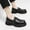Black, variant on Daolelai 2025 Spring and Autumn Youth Slip-On Loafers Thick-Sole Height-Increasing Shoes Black Fashion Men's Casual Leather Shoes