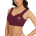 thumbnail image 5 of VISALY Bras for Older Women No Underwire Lace Push Up Wireless Bra Seamless Bras Full Coverage Bralettes Lift Everyday Bras with Wide Shoulder Strap Wine Xxl, 5 of 7