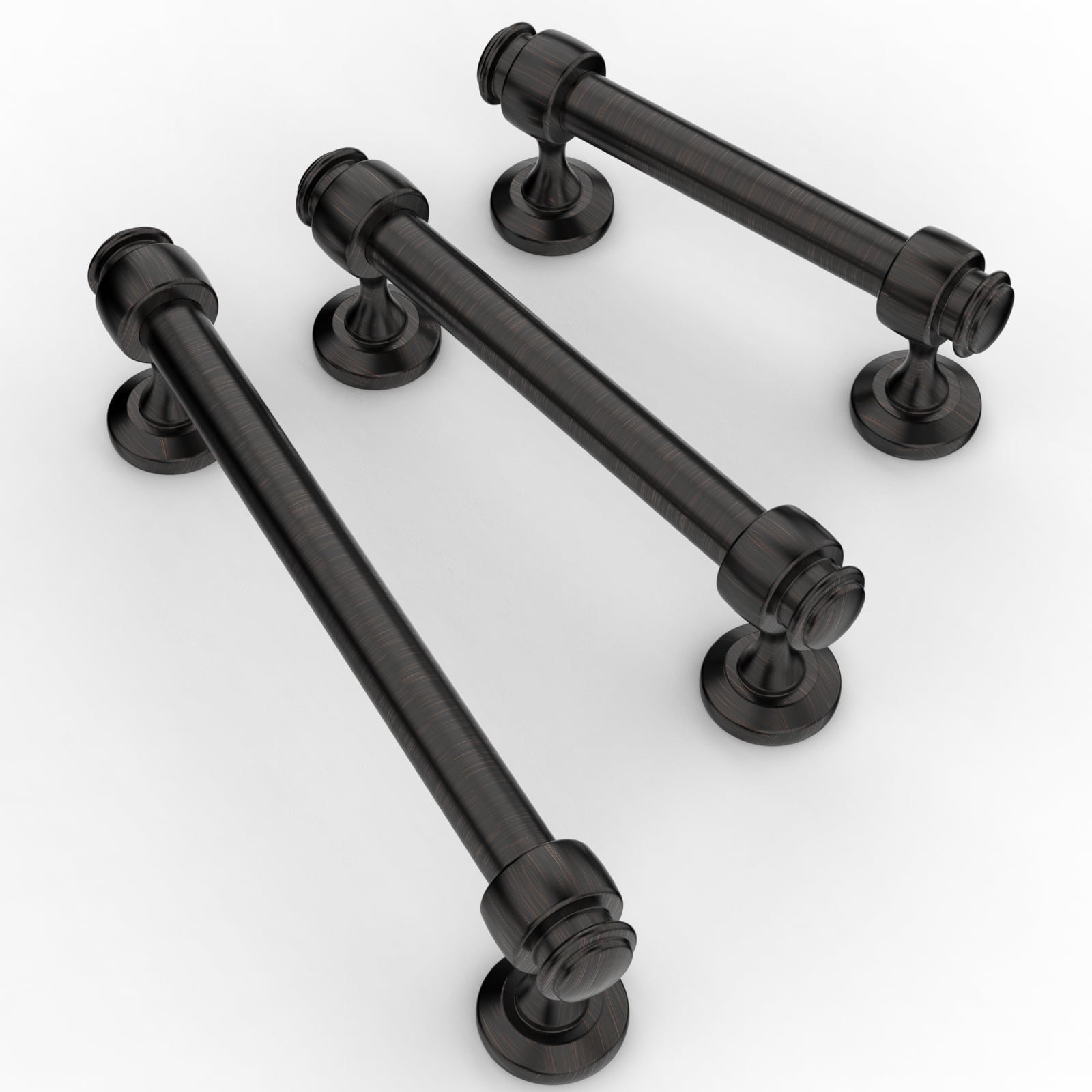 Furniware Oil Rubbed Bronze Round Cabinet Door Pulls with Mounting Screws, 4 Inches, 10 Pieces
