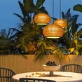 thumbnail image 4 of LittleGlovo Outdoor Waterproof Restaurant Hand-woven Rattan Chandelier, 4 of 22