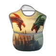 thumbnail image 2 of Hirioo Castle Red Green Sky Dragon for Baby Waterproof Pocket Bib Adjustable Closed for Babies Toddlers with Large Pocket 6-24Months, 2 of 8