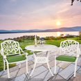 thumbnail image 2 of W WARMHOL 3-Piece Outdoor Patio Dining Set, All-Weather Cast Aluminum Patio Furniture Set for Backyard Garden Deck with 2 Cushioned Chairs and 35.2" Round Table, 2" Umbrella Hole, White, 2 of 7