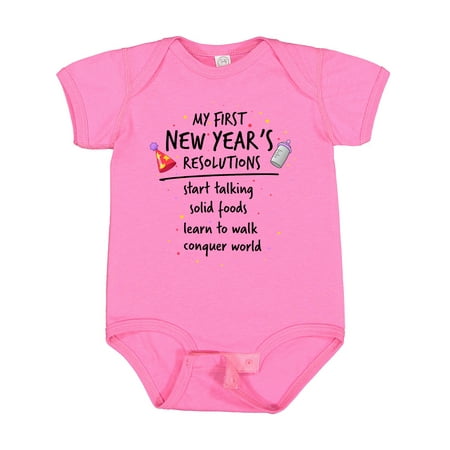 

Inktastic My First New Year s Resolutions Gift Baby Boy or Baby Girl Bodysuit