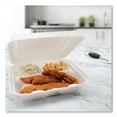 thumbnail image 6 of Dart Foam Hinged Lid Containers, 3-Compartment, 7.5 x 8 x 2.3, White, 200/Carton, 6 of 8