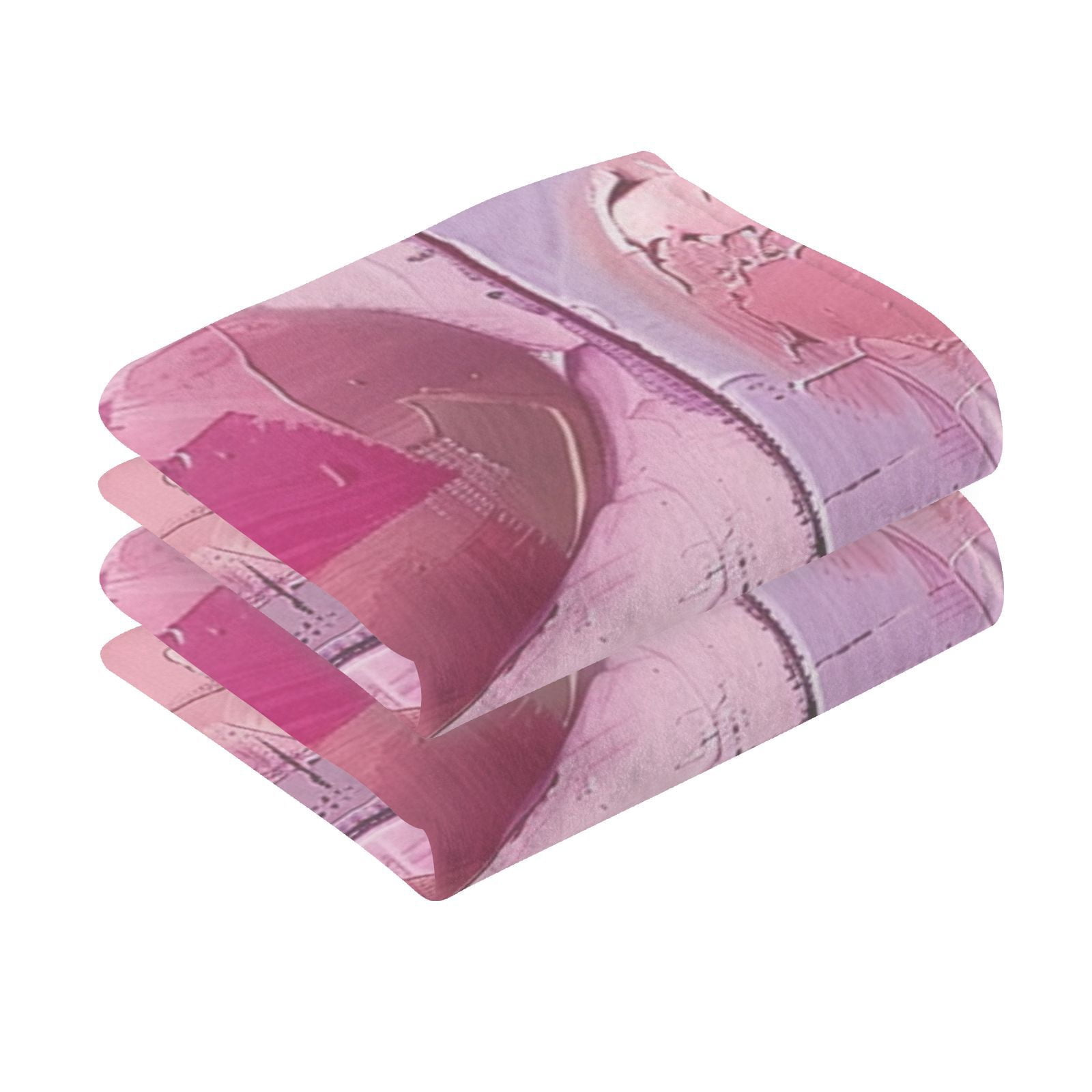 Pink Hearts Hand Towels Cotton Bath Towels Large Face Towels Absorbent for Bathroom 2 Packs