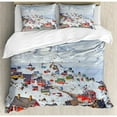 thumbnail image 3 of Farm House Decor Twin Size Duvet Cover Set, Snowy Greenland North Scandinavian Peace Frozen Winter Nordic Idyllic Image, Decorative 2 Piece Bedding Set with 1 Pillow Sham, White, by Ambesonne, 3 of 3