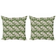 thumbnail image 1 of Ambesonne Tropical Throw Pillow Cover 2 Pack, Monstera Leaf Palm Tree, 20", Green Pale Pink, 1 of 2