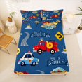 thumbnail image 5 of Manfei Fire Truck Bed Sheets,Cute Cartoon Rescue Theme Full Size Sheets,Blue,4pcs,1 Flat Sheet, 1 Fitted Sheet and 2 Pillowcases, 5 of 6